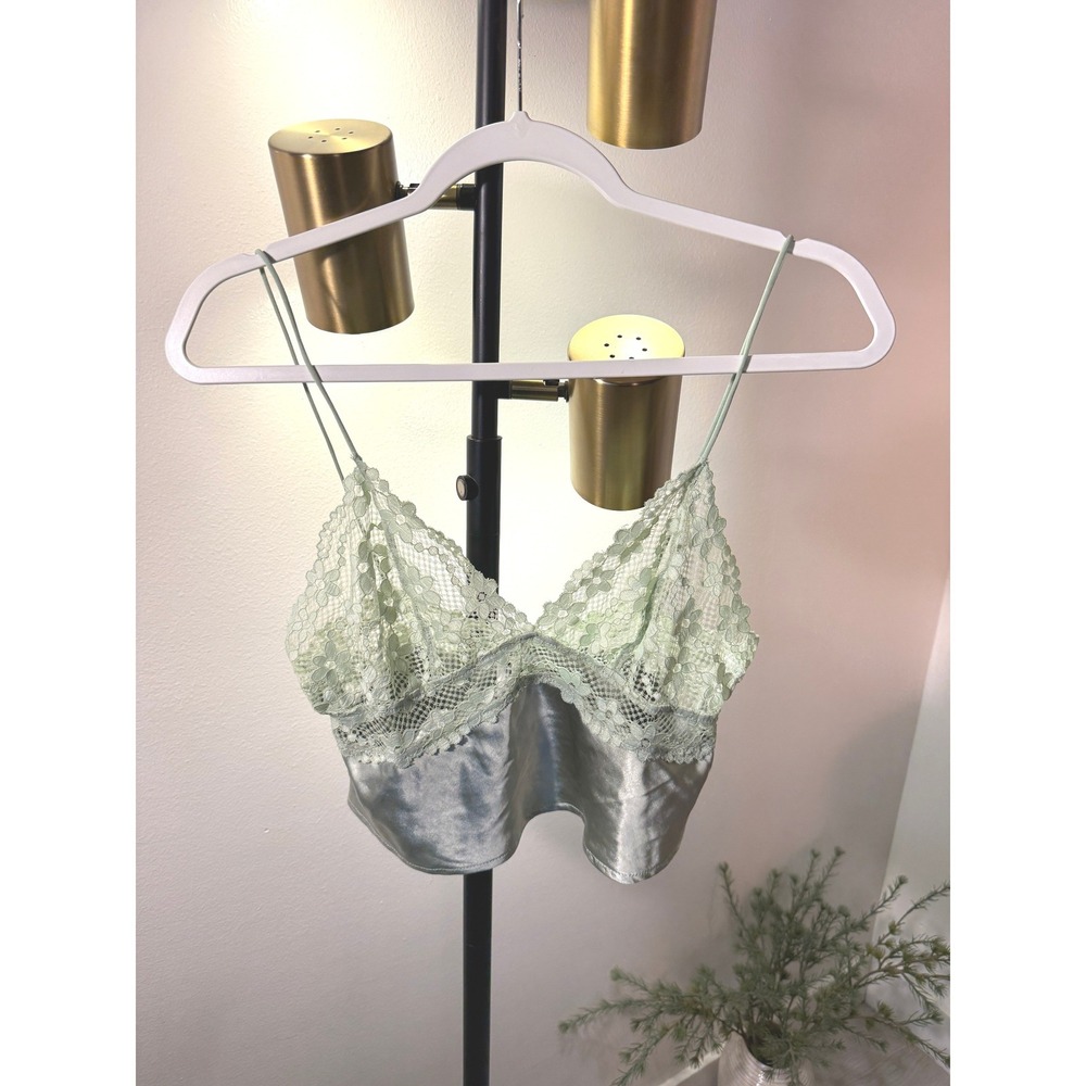 Princess Polly cami 4 sage green lace satin side zip jeans sexy femme fatale‎ sm
